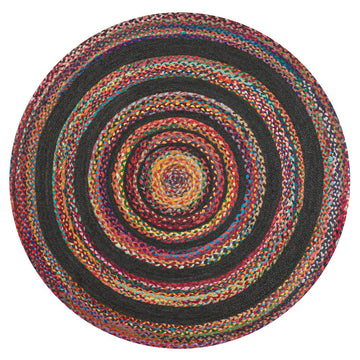Abyss Braided Bohemian Coastal Round Jute Area Rug